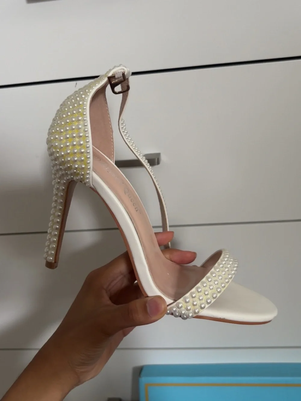 Ivory Pearl Embellished Women's Heels